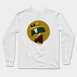 lady wearing yellow hat Long Sleeve T-Shirt